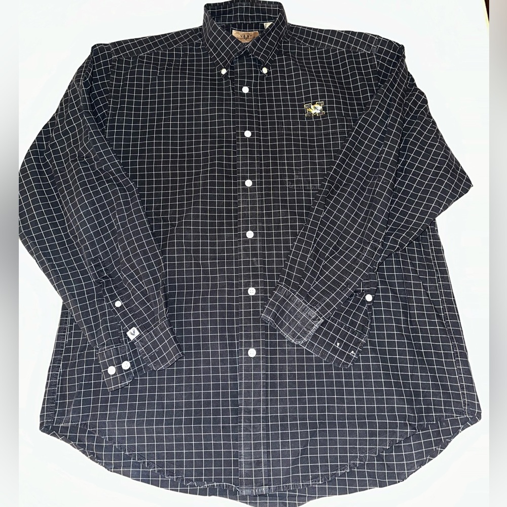 University Of Missouri Mizzou Tigers Shirt Mens Medium Vesi‎ Button Up
